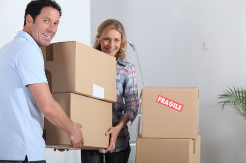 Boxes and furniture stored safely in a Homerton storage facility
