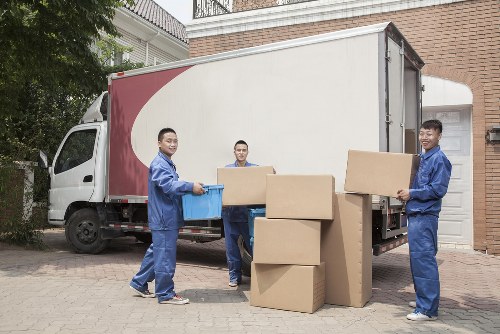Packed student belongings ready for storage in Homerton