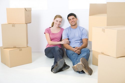 Organised moving boxes prepared by Homerton packing professionals