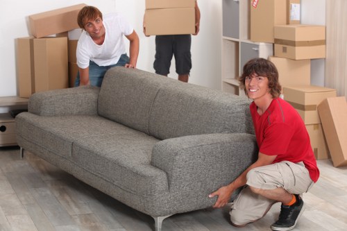 Furniture being moved carefully in a Homerton home move