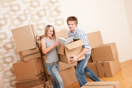 Furniture being safely loaded during a Homerton move
